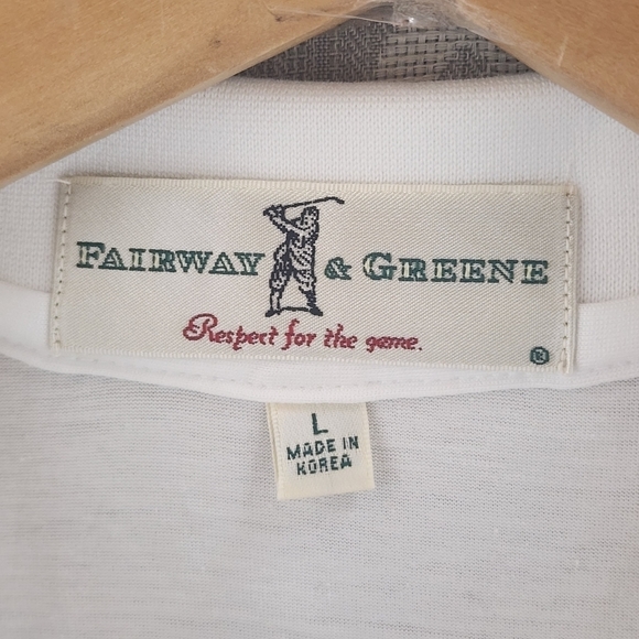 NWT Fairway & Greene White Polo Golf Shirt Men's L - Picture 5 of 8